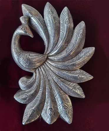 Silver Plated Peacock